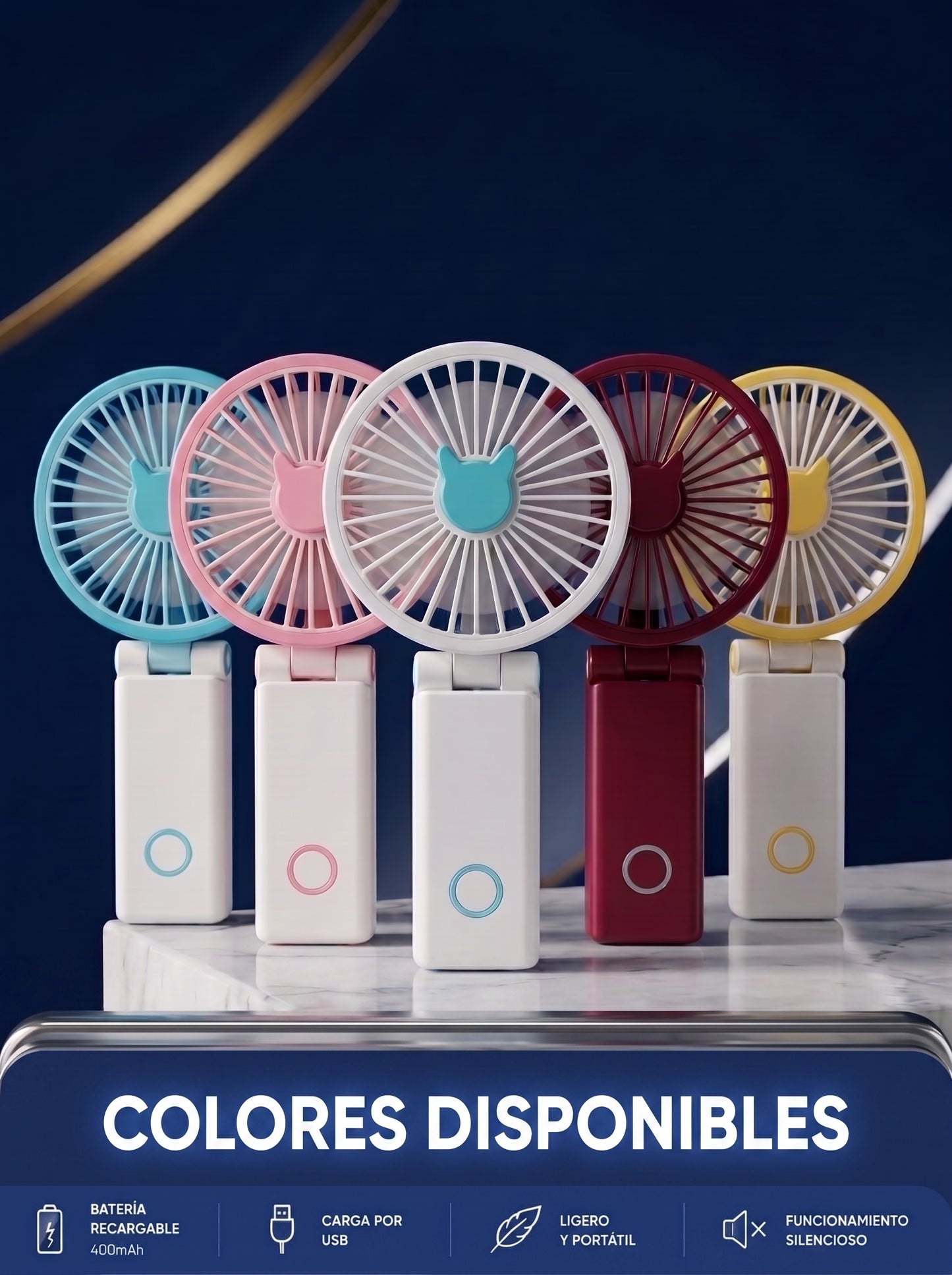 Ventilador Portátil 2 en 1 - Mano y Mesa