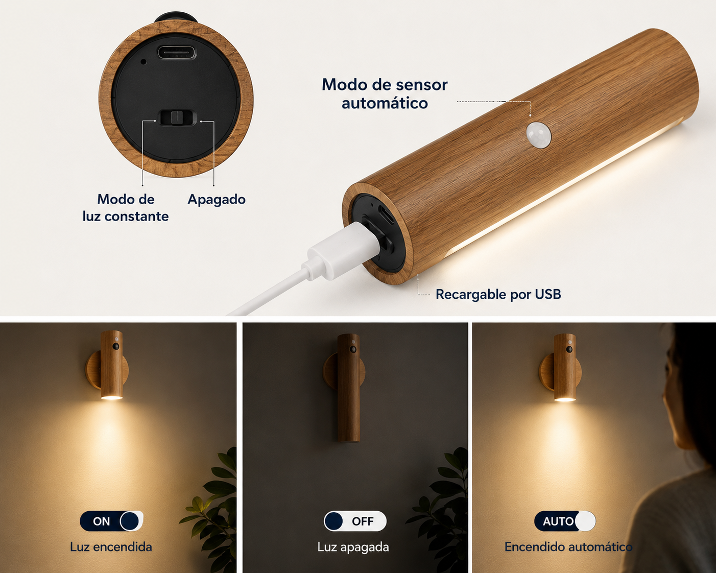 Combo de 2 Unidades - Luz Magnetica con Sensor