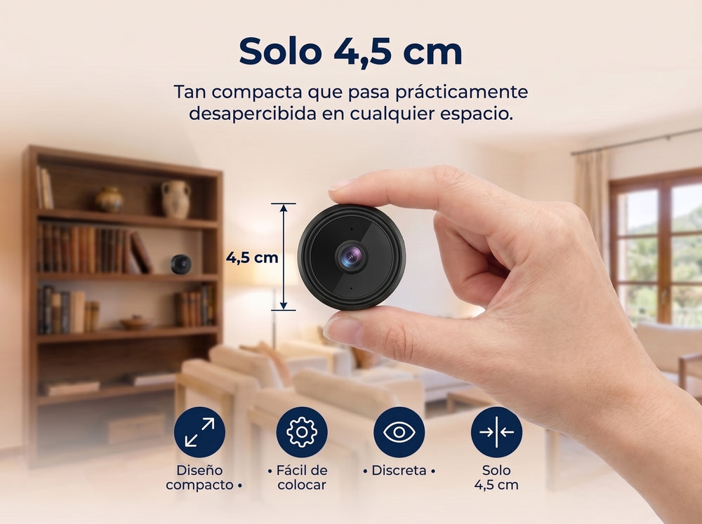 Mini Cámara de Vigilancia WiFi 1080HD - Pack 2 Unidades con Visión Nocturna