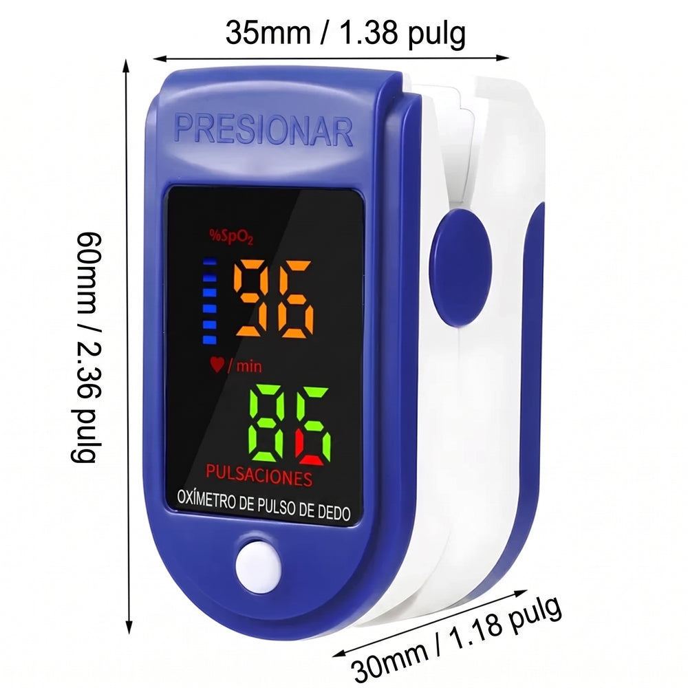 Oxímetro Digital de Dedo con Pantalla LED – Medición Precisa de Oxígeno en Sangre y Pulso